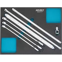 Hazet Set di utensili 163-371/7 Profilo di trazione doppio esagonale esterno, profilo esagonale esterno, quadrato pieno 12,5 mm (1/2 pollice), quadrato pieno 20 mm (3/4 pollice) Numero di utensili: 7