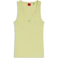 HUGO per donna. 50514489 Maglietta Datamia, verde-giallastro (XS), Casual, Giallo, Cotone, Senza maniche / cinghie