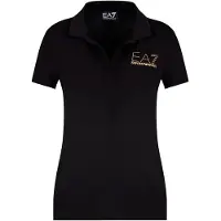 EA7 per donna. 7W000266_AF12500 Polo a maniche corte Evolution in misto cotone e modal, nera (XXS), Nero, Sportivo, Tennis / Paddle tennis,