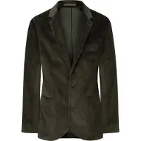 Hackett London per uomo. HM470485 Blazer in cordoncino verde (46/32), Casual, Da sera, Cotone, Classico, Manica lunga
