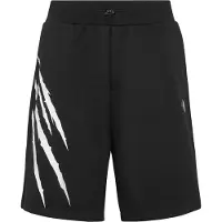 Plein sport Shorts sportivi Scratch in jersey di cotone con logo a contrasto