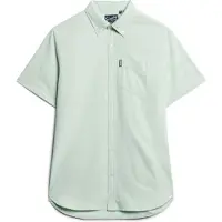 Superdry per uomo. M4010623A Camicia Oxford a maniche corte verde (S), Casual, Cotone, Manica corta
