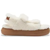 Moon Boot per donna. 80D2420020 Sandali in pelle di montone bianco sporco (42), Basso, 1 a 3 cm, Velcro, Casual