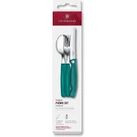 Victorinox Swiss Classic Picnic Set 6.7194.3FC1 Green, set di posate da 3 pezzi