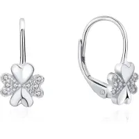 MOISS Playful silver Orecchini con four-leaf clover zircons E0000565