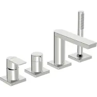 Hansa HANSASTELA Set de montage final pour bain/douche, 4 trous, rosace carrée, chrome, 57302473, 57302473