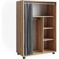 Vicco Armadio multifunzione multifunzione Doros Sonoma 100 x 146.6 cm aperto, su rotelle, Model 40637