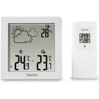 Hama Stazione meteorologica "Zakynthos", termometro, igrometro, con sensore esterno, bianco (00222234)