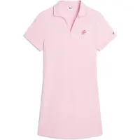 Tommy Hilfiger Th Script Open-neck Polo Dress Classic Pink Taglia: S | Abiti in T-Shirt Outlet | Donna | Rosa