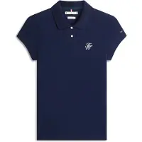 Tommy Hilfiger Th Script Slim Ss Polo Dark Night Navy Taglia: L | Polo Outlet | Donna | Nero