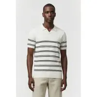French Connection Lux Trophy Stripe Short Sleeve Ecru/marine Taglia: S | Polo Outlet | Uomo | Marrone