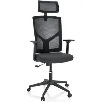 Hjh OFFICE Sedia da ufficio per l'home office BRETON B Sedia da scrivania con braccioli in tessuto / rete Sedia girevole
