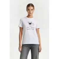 French Connection Fcuk Back Up Bear Tee White/black Taglia: XL | Maglie Sportivi Outlet | Donna | Bianco