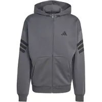 Adidas Future Icons 3-Stripes Full Zip Felpa Uomo (M, grigio)