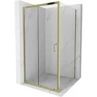 Mexen Apia cabina doccia scorrevole 90 x 90 cm, trasparente, oro - 840-090-090-50-00