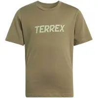Adidas Kid's MT Logo Tee T-shirt Bambini (152, beige/olivia)