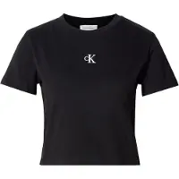Calvin Klein Ss Logo Cropped Tee Black Taglia: L | Maglie Sportivi Outlet | Donna | Nero