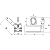 Friedrich Flaig e.K FLAIG Magnete di sollevamento FX-600, larghezza:nv, lunghezza:nv, colore:nv, altezza:nv, diametro (Ø):nv, forza di tenuta:nv, altezza magnete h:nv, design:nv, portata massima materiale piatto*:300kg