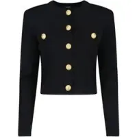 Balmain Cardigan in viscosa con bottoni metallici