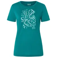 Super.natural Women's Under The Sea Tee Maglia merino Donna (XS, pacific /verde)