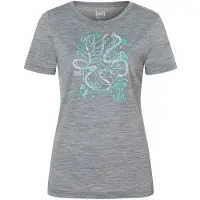 Super.natural Women's Under The Sea Tee Maglia merino Donna (S, grigio/ various)