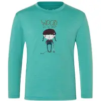 Super.natural Kid's Wood Craftine L/S Maglia merino Bambini (152, turchese)