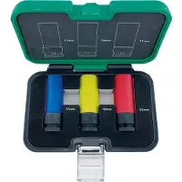 Fortis Set di prese elettriche con manicotto in plastica1/2" 3 pezzi