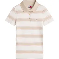 Tommy Hilfiger Tjw Slim Rib Ss Polo White Clay/multi Stripe Taglia: S | Pantaloni Outlet | Donna | Bianco