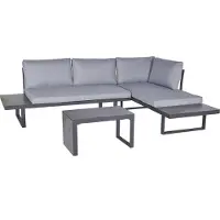 LC Garden «Sungardo» Set da giardino 3 pezzi antracite Alluminio/HPL Set da salotto Set da balcone