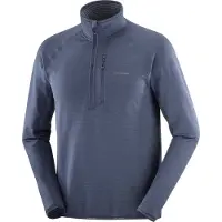 Salomon - Pile stretch e leggera con mezza cerniera - Sntial Lightwarm HZ M Deep Black - Taglia M - Nero