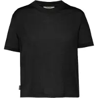 Icebreaker Women's Merino 150 Tech Lite III S/S Crop Tee Maglia merino Donna (L, nero)
