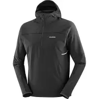 Salomon - Giacca ibrida con mezza cerniera - Sense Aero Hybrid HZ HD M Deep Black per Uomo in Pelle - Taglia L - Nero