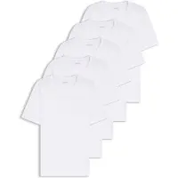 BOSS per uomo. 50475392 Confezione da 5 magliette bianche autentiche (XL), Bianco, Homewear, Cotone, Manica corta