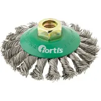 Fortis Spazzola conica in acciaio inox 100 mm annodata