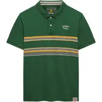 Superdry per uomo. M1110464A Polo Vintage Stripe Verde (M), Casual, Cotone, Manica corta