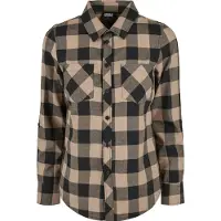 Urban Classics Camicia da donna beige scuro / grigio scuro / nero