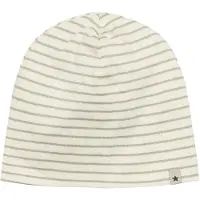 Huttelihut Kid's Beanie Stripe Rib Berretto Bambini (52 cm - 2-4 Years, beige/bianco)