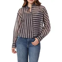 Scotch & Soda Cropped Shirt Brown Stripe Taglia: S | Maglie a manica lunga Outlet | Donna | Marrone