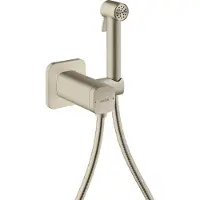 Hansgrohe AXOR Bidette Showers Bidette Douchette à main 1jet EcoSmart, softsquare, pour eau mitigée, avec support de douche et flexibles de douche de 1,25m, 29243820, 29243820
