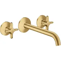Axor hansgrohe One robinetterie de baignoire 3 trous encastrée pour montage mural avec poignées croisillons, 48430250, 48430250