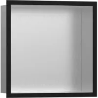 Hansgrohe XtraStoris Individual niche murale en acier inoxydable brossé avec cadre design, 300x300x100 mm, 56097670, 56097670