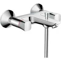 Hansgrohe Logis Mitigeur de bain à 2 poignées, apparent, 2 consommateurs, saillie 217mm, chromé, 71243000, 71243000