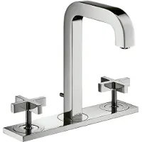Hansgrohe AXOR Citterio Mélangeur lavabo 3 trous AXOR 170, vidage escamotable, bec verseur 140mm, poignées croisées, plaque de fixation, 39134000, 39134000