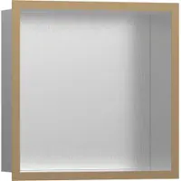Hansgrohe XtraStoris Individual niche murale en acier inoxydable brossé avec cadre design, 300x300x100 mm, 56097140, 56097140