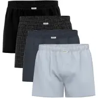 Seidensticker Boxer blu scuro / grigio chiaro / nero