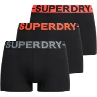 Superdry per uomo. M3110450B Confezione da 3 boxer neri di marca (L), Nero, Homewear, Cotone