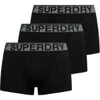 Superdry per uomo. M3110450B Confezione da 3 boxer neri di marca (XL), Nero, Homewear, Cotone