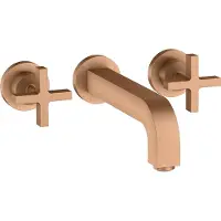 Hansgrohe AXOR Citterio mitigeur lavabo 3 trous encastré, bec 222mm, poignées transversales, rosettes pour montage mural, 39143140, 39143140