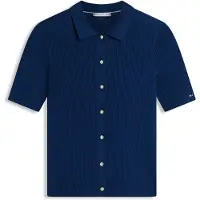Tommy Hilfiger Rayon Rib Slim Polo Dark Night Navy Taglia: M | Magliette intime Outlet | Donna | Nero