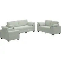 vidaXL Set divano 3 pezzi con cuscini in velluto grigio chiaro
